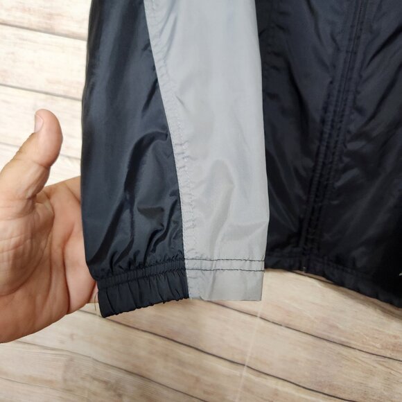 NIKE Windbreaker Jacket RN56323 Black Gray Zipper Men's Size Large Zip Pockets - Picture 3 of 16